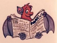 Die Zeichnung zeigt BUNDchen Fledermaus, der Zeitung liest // the drawing shows BUNDchen bat who is reading the newspaper